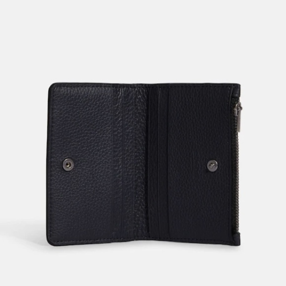 Coach Slim Bifold Card Wallet with Car Print in Midnight/Gunmetal - Picture 2 of 2